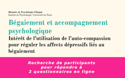 Questionnaire pour un mémoire en psychologie sur l’accompagnement des personnes bègues et l’auto-compassion