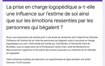 Questionnaire à destination des personnes qui bégaient : influence de la prise en charge logopédique sur l’estime de soi