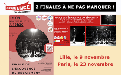 Bientôt les finales du Concours de l’Eloquence du Bégaiement à Lille et à Paris !