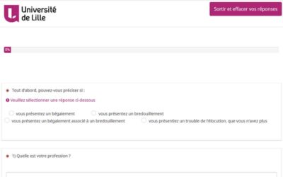 Questionnaire sur l’impact des troubles de la fluence sur le parcours scolaire et l’orientation professionnelle