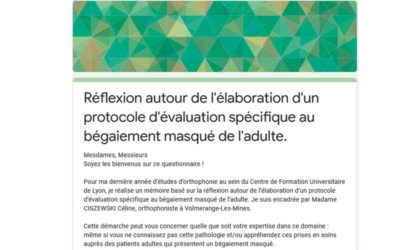 Questionnaire pour un mémoire sur l’évaluation du bégaiement masqué